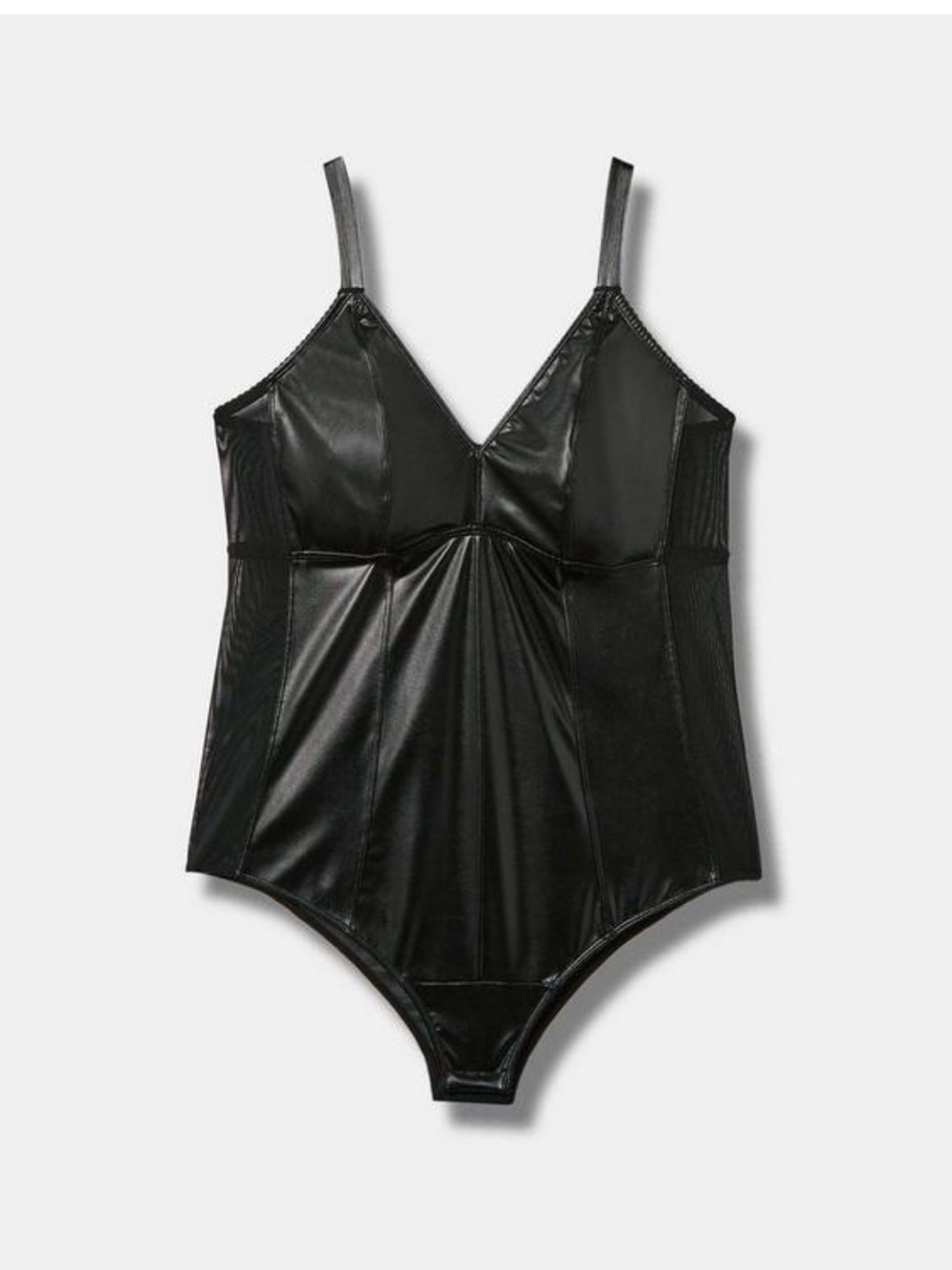 torrid Black Faux Leather V-Neck Bodysuit-NWT-size3x